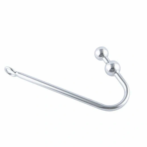 Pleasurable Two Hook 4417 Stainless Anal Balls Steel 0815